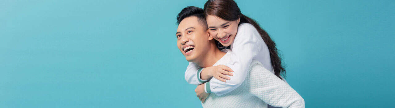 A young couple embracing